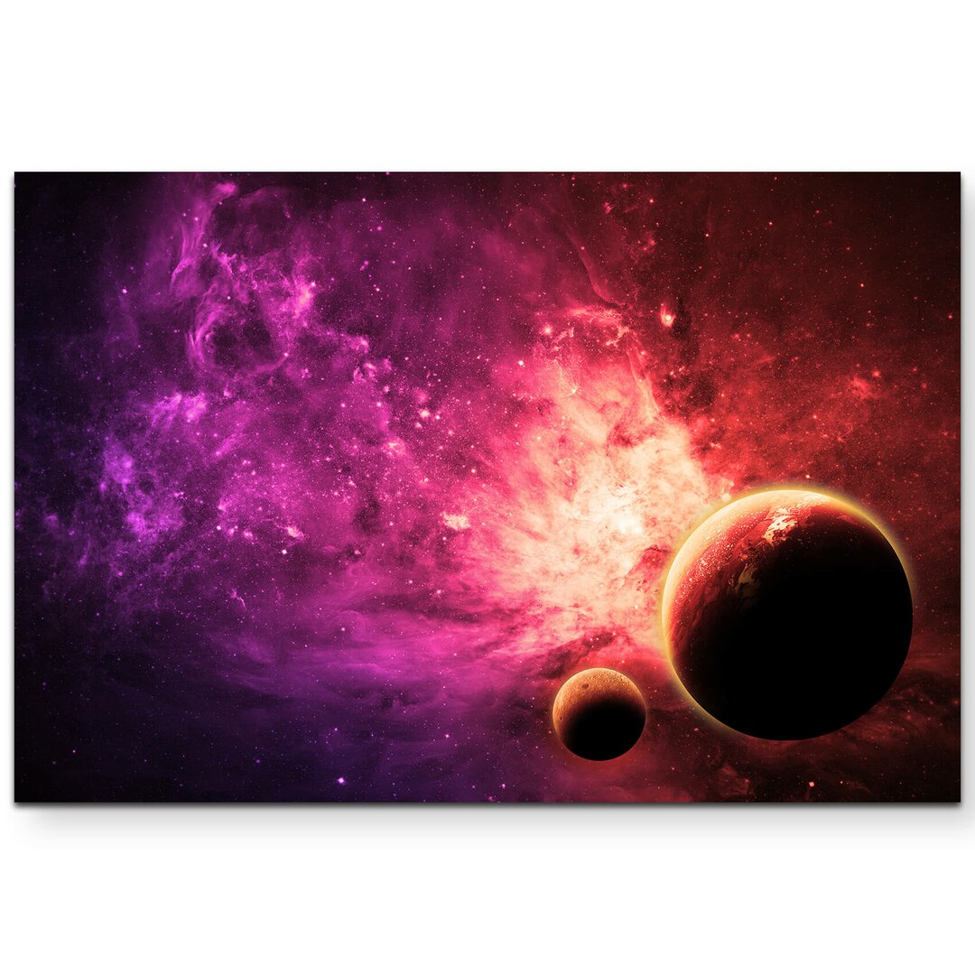 Leinwandbild Roter Planet im Universum