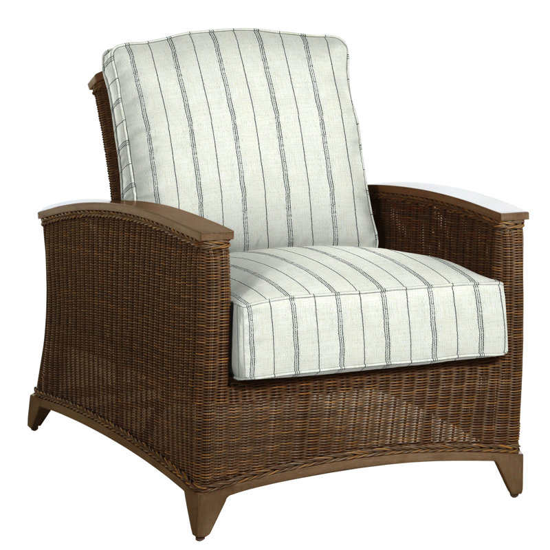 Astoria Patio Chair with Cushions, Astoria #90 Raffia/Oak, Dove Sunbrella® Linen, Welt