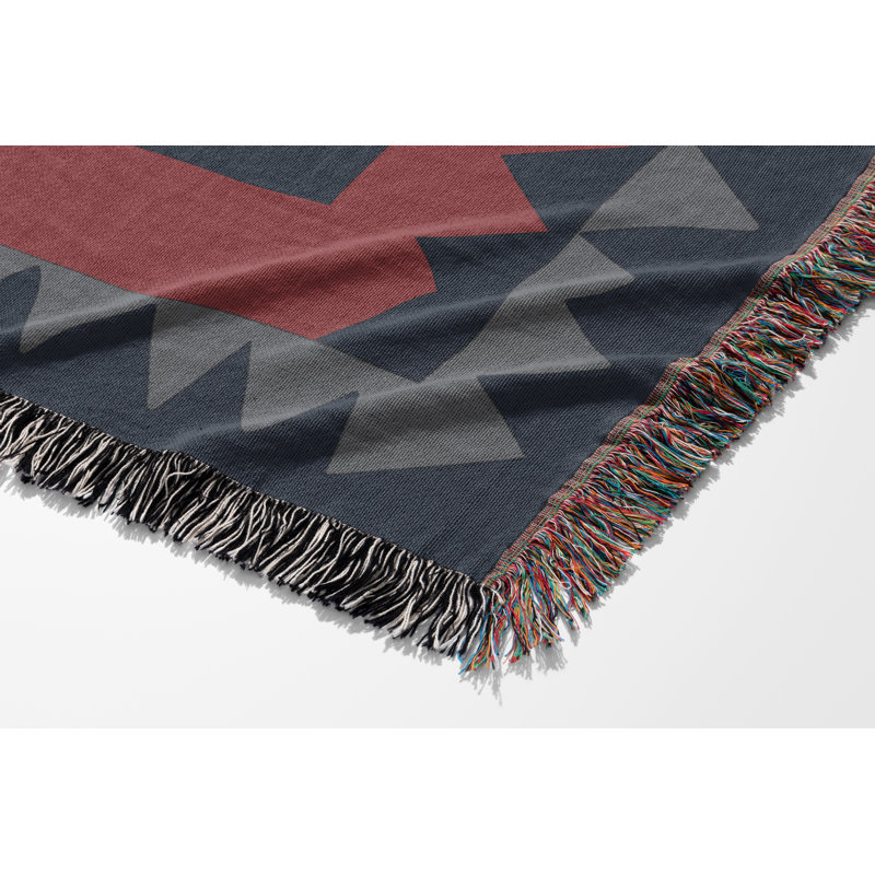 Jeté Kotu, Rouge / vert / bleu gris, L 60 po x l 50 po