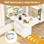 Table de salle à manger pliante peu encombrante de 47 po, texture marbre blanc, avec roulettes pour un rangement fluide et roulettes de 47 po, look, îlot de cuisine polyvalent, table basse, plus