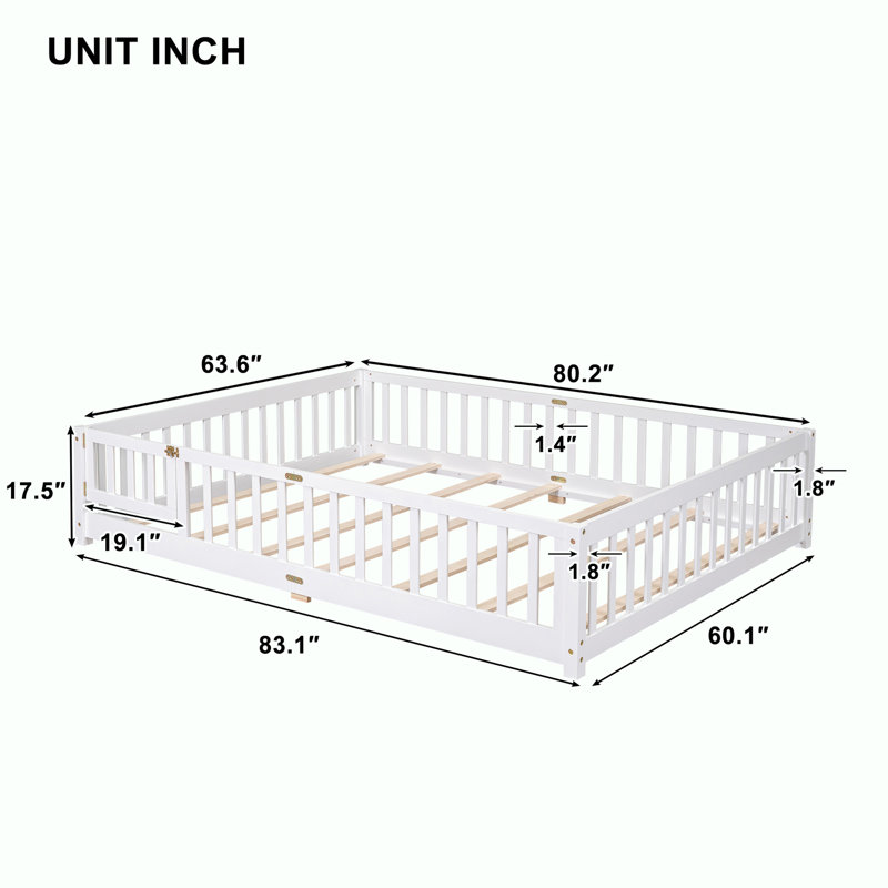 Lit plateforme, Blanc, Grand