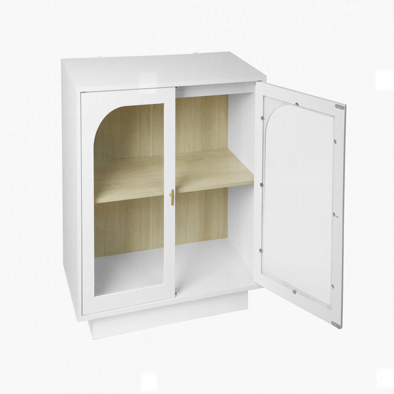 Storage Cabinet with 2 Acrylic Door, White