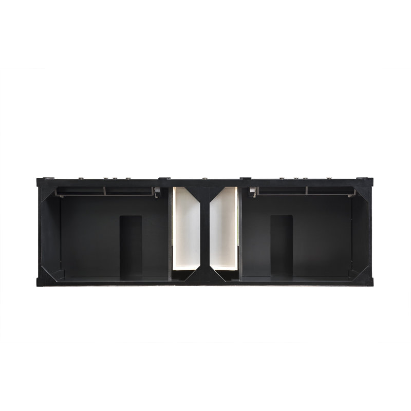 Brittany 72'' W Double Bathroom Vanity Base, Black Onyx