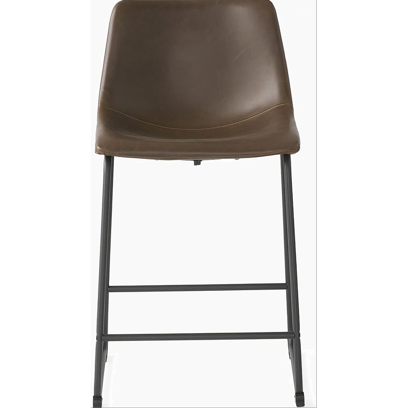 Ensemble de 2 tabourets de comptoir bruns rétro, P 17,75 po x l 21,20 po x H 35,25 po