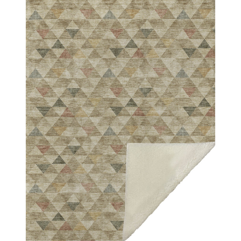 Jeté géométrique Addison Sherpa ASB612, Beige