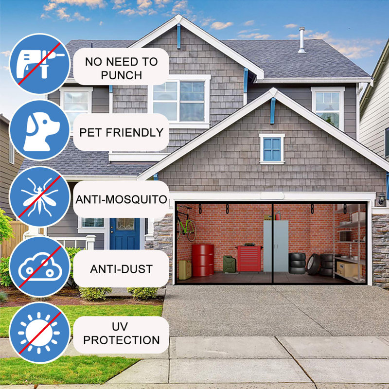 Fibreglass Garage Door Curtain With Straps Suitable For Home Garage Use