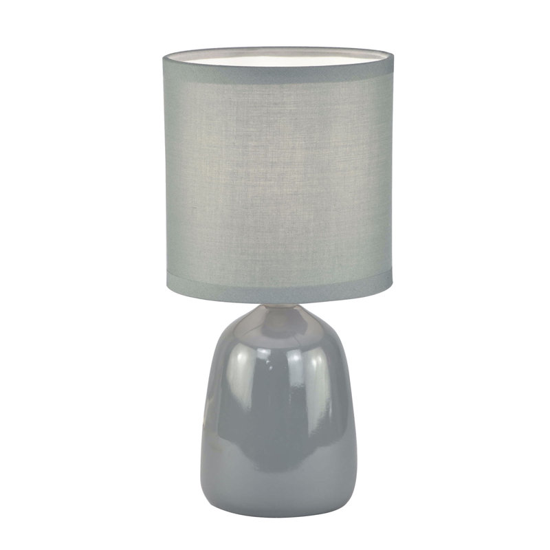 Mellisha Ceramic Table Lamp, Grey, Grey Glaze
