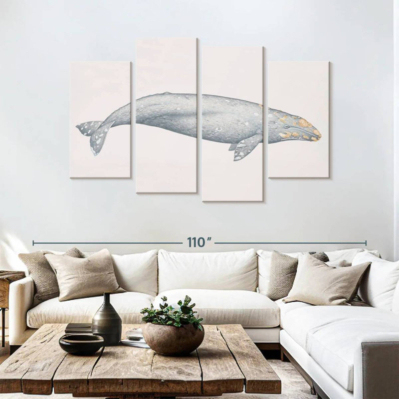 Baleine grise, H 54 po x l 84 po