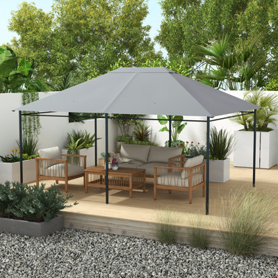 Gazebo Canopy Replacement, Outdoor Gazebo Cover Top Roof Replacement With Vents And Drain Holes, (TOP COVER ONLY) (Canopy)