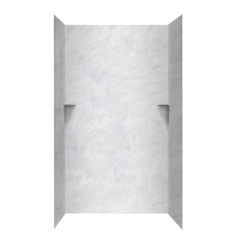 48'' W 36'' D 96'' H Glue Up Solid Surface Wall, Bermuda Sand