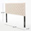 Tête de lit beige pour lit grand, avec tête de lit contemporaine, revêtement en tissu, look de chambre à coucher moderne, assemblage inclus-1199571036