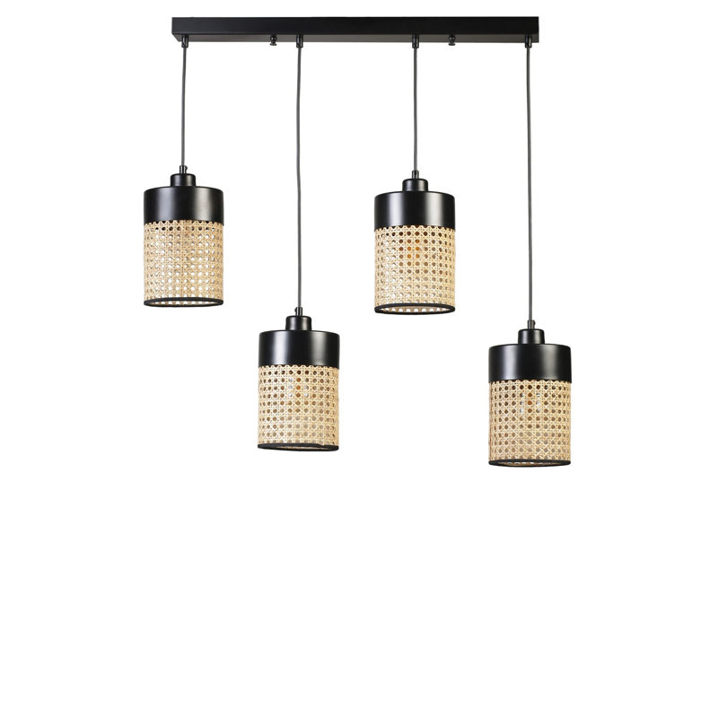 Chandle Chandelier, Rattan/Black