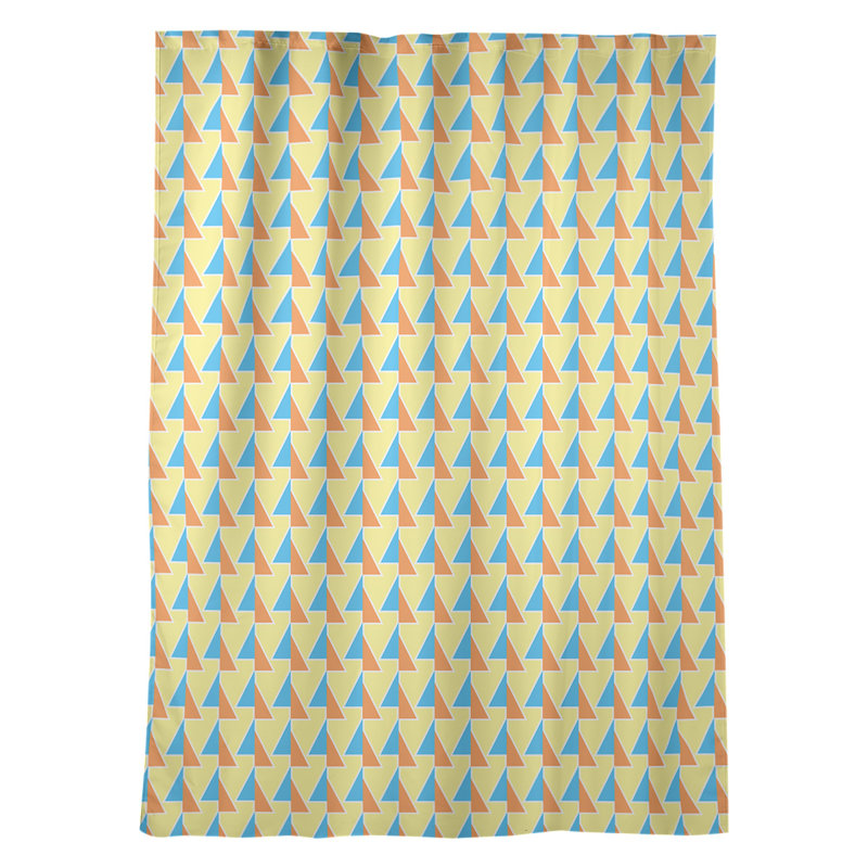 Panneau de rideau simple obscurcissant à motif géométrique avec passe-tringle déplacé, Orange / bleu sarcelle