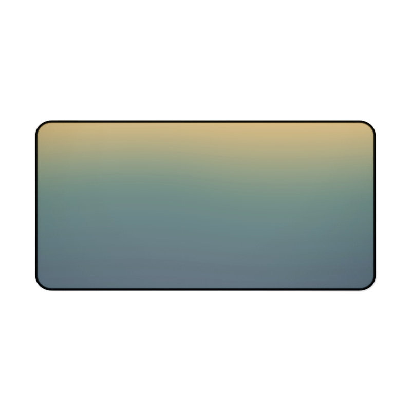 Polyester Desk Pad, 31.5x15.5, Gold/Blue-Green