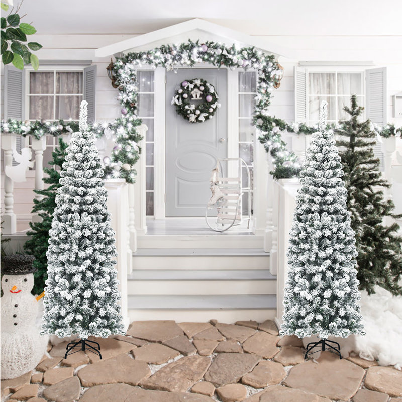 Sapin de Noël artificiel vert/blanc 6 '