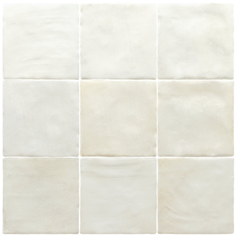 Sabbia Zellige | 4"x4" Ceramic Zellige Wall Tile, Silica White