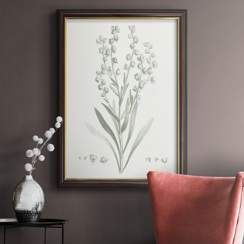 Botanical Study in Sage I - Peinture sur toile encadrée, H 20 po x l 16 po x P 2,5 po