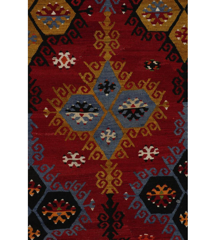 Wool Geometric Area Rug in Brown/Black