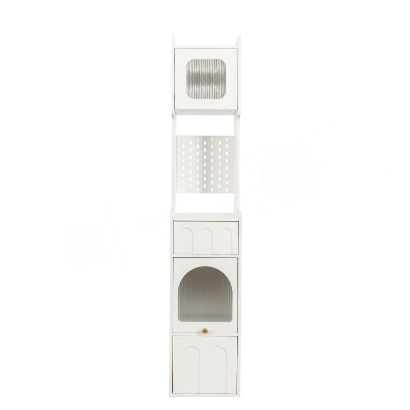 70.87" H Tall Bathroom Storage Cabinet With 1 Doors And 2 Drawer, Narrow Storage Unit, Floor Cabinet For Bathroom, Living Room, Entryway, Kitchen