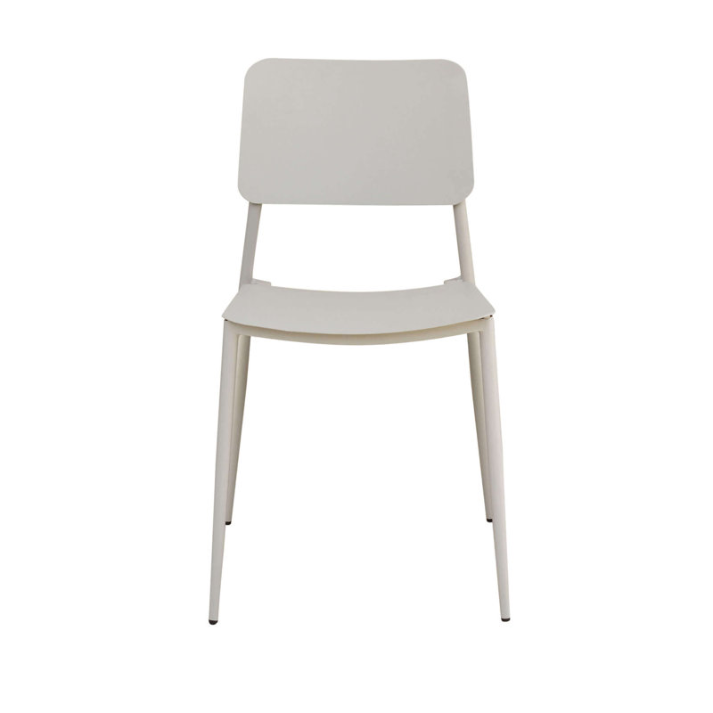 Gainey Armless Stacking Chair, White