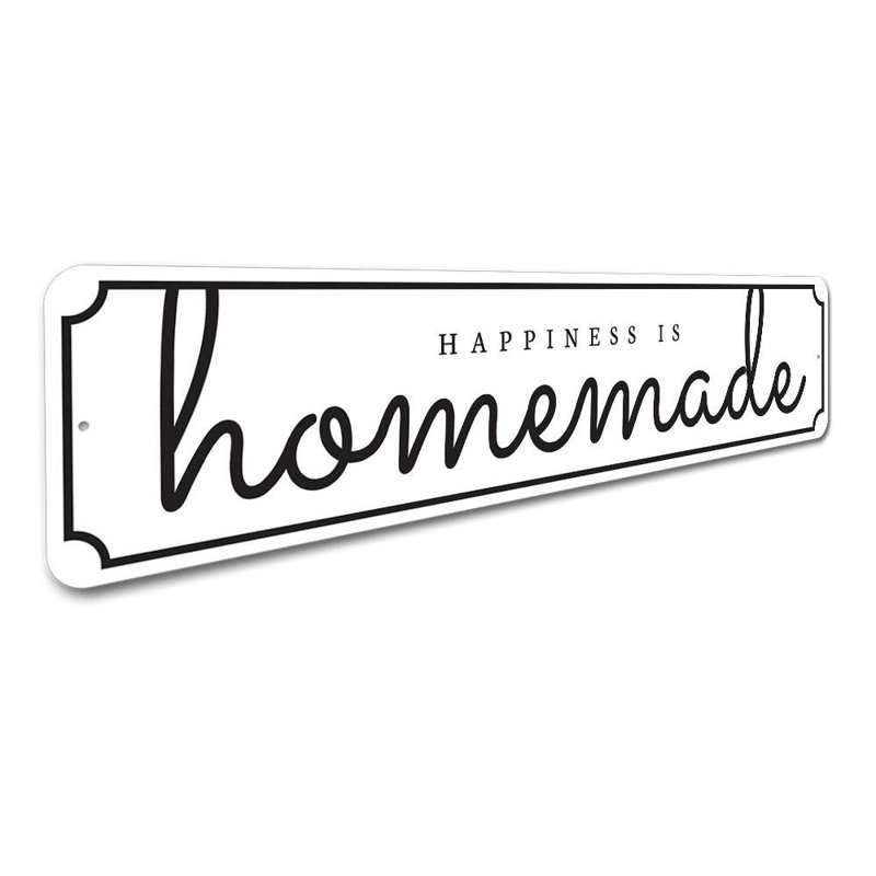 Happiness Is Homemade Aluminum Sign, 6" H x 24" W x 0.06" D