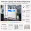 Aube White 3 Door Sideboard Storage Cabinet Buffet with Lights . Glossy 