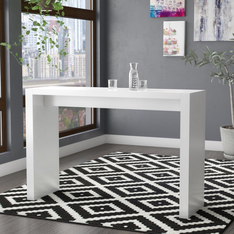 Table de salle à manger à hauteur de bar de 40 po Aminia, Blanc