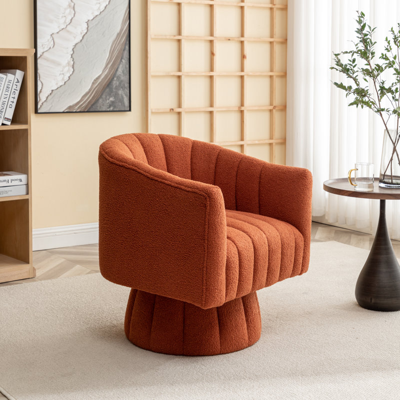 Tuyen  Upholstered Armchair, Orange 100% Polyester