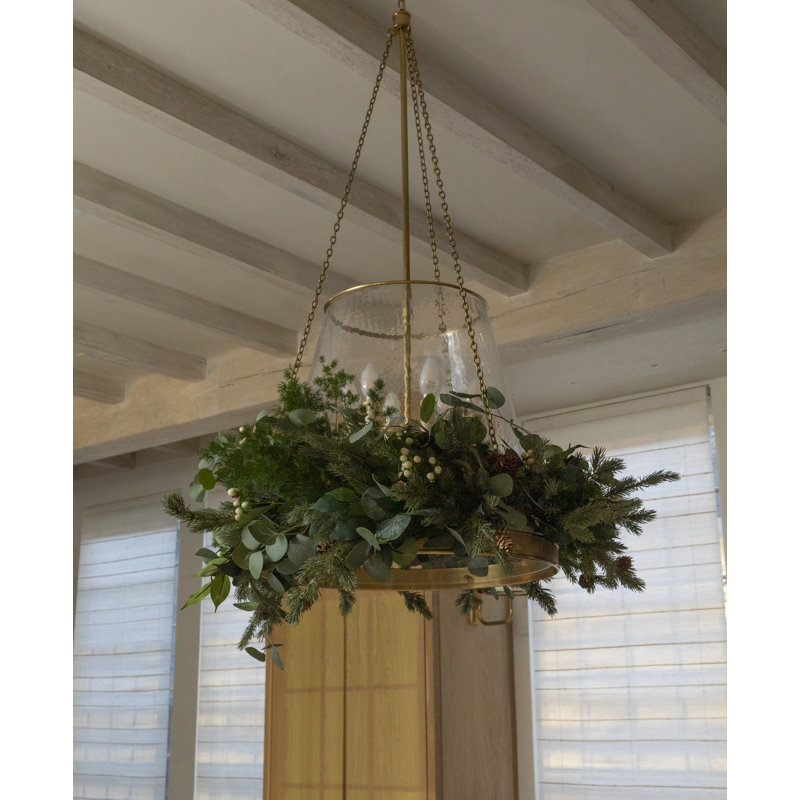 Marie Flanigan Reese 22" Pendant, Clear, Soft Brass