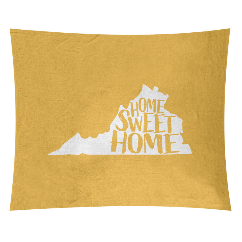 Tapisserie «Home Sweet Virginia», H 27,5 po x l 37,5 po, Jaune
