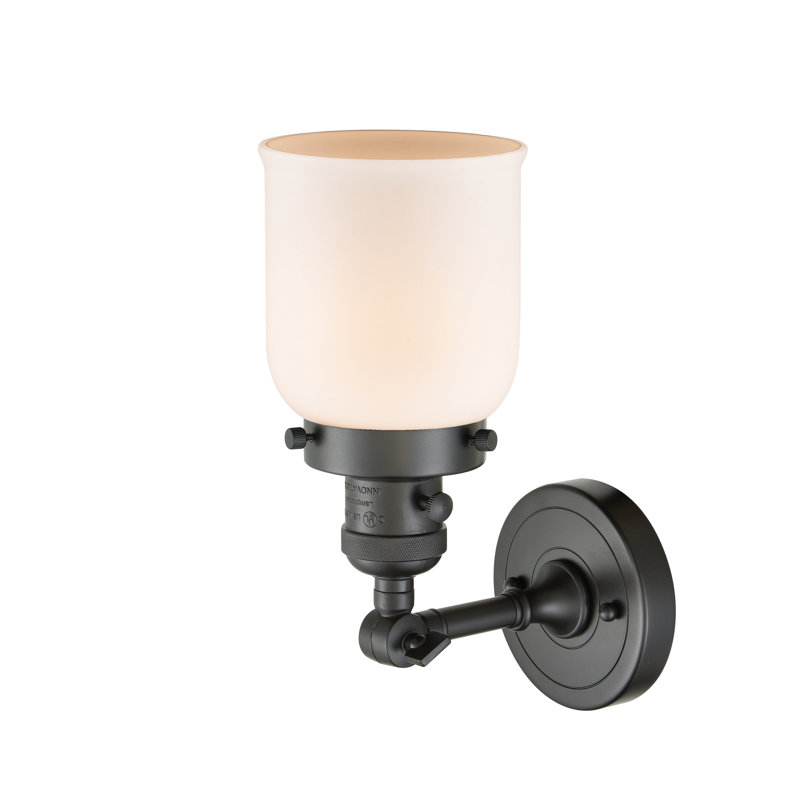 Bell - 1 Light 5" Sconce, Oil Rubbed Bronze, 3.5 Watt Vintage LED Bulb, Matte White Cased