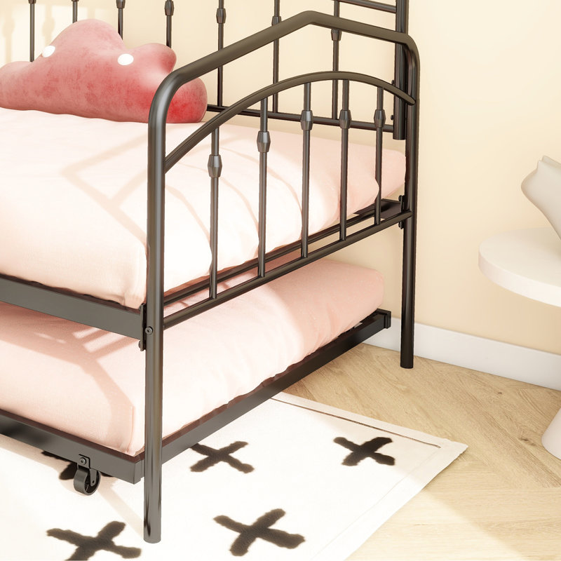 Elegant Twin Daybed With Black Trundle - Construction, Bedroom Verified Notable
