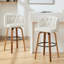 Ensemble de 2 tabourets de bar pivotants à hauteur de comptoir, 2 chaises d'îlot de cuisine modernes avec dossier large, pieds en bois massif et garniture cloutée-604296114-604296113