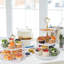Ensemble de présentoir à dessert 14 pièces avec supports à gâteau à 3 et 2 niveaux et plateaux de service rectangulaires - Porte-gâteaux en plastique blanc