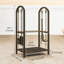 Râtelier à bûches extérieur de 43 cm (17 po), support à bûches à 2 niveaux, capacité de 100 kg (220 lb), brun