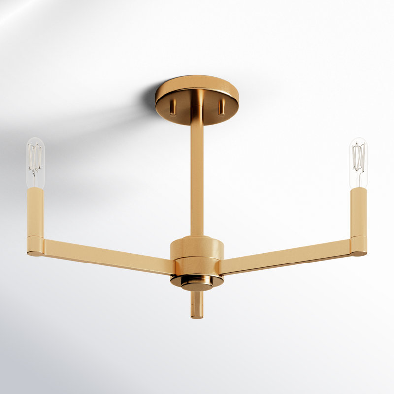 Fullton 3 - Light Semi Flush Mount, Satin Brass