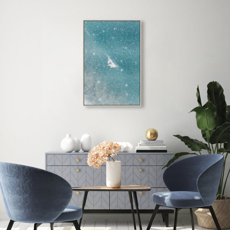 Aquamarine Breath Print by Oliver Gal, 16"H x 11"W, Silver Floater Frame