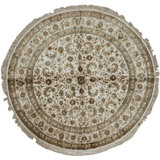 Silk Floral Area Rug in Ivory