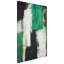 «Emerald Abstraction», art abstrait vert rendu sur toile chagrin argentée