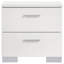 Table de chevet blanche 2 tiroirs ultrabrillante