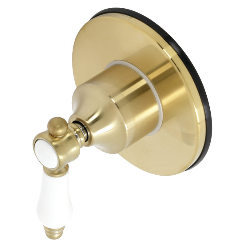 Kingston Brass Bel-Air Single-Handle Wall Mount Three-Way Diverter Valve with Trim Kit, Brushed Brass