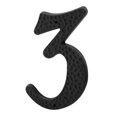 Prime-Line 3 in. House Number, Plastic, Black with Nails
