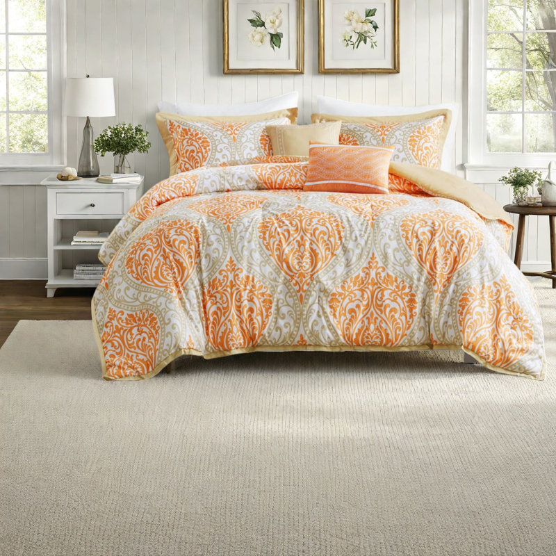 Soft Microfiber Bedding Sets, Twin Xl Damask Modern Home Comfort