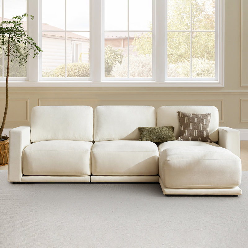 Libbna 115.7'' Italian Design Linen Upholstered Sectional, 35.8" H x 115.7" W x 67.3" D