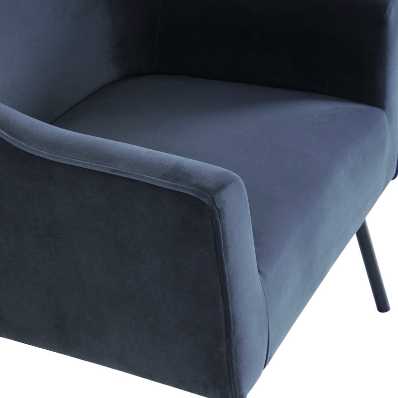 Modern Armchair , Navy Blue Velvet