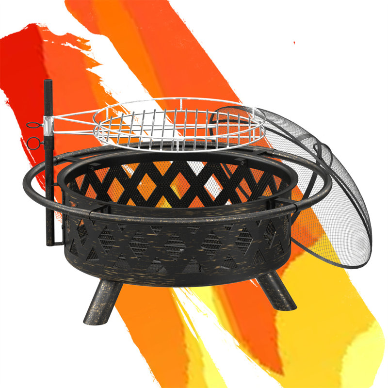 Round Steel Wood Burning Smokeless Fire Pit