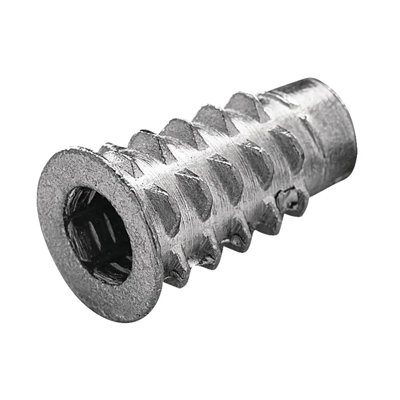 Brixwell QJH7-001 Type D Insert, M6 Internal Thread, with SW6 Hexagon Socket Head, for diameter 7.5 mm Hole 6 mm Hexagonal Socket galvanized/chromatized Unfinished