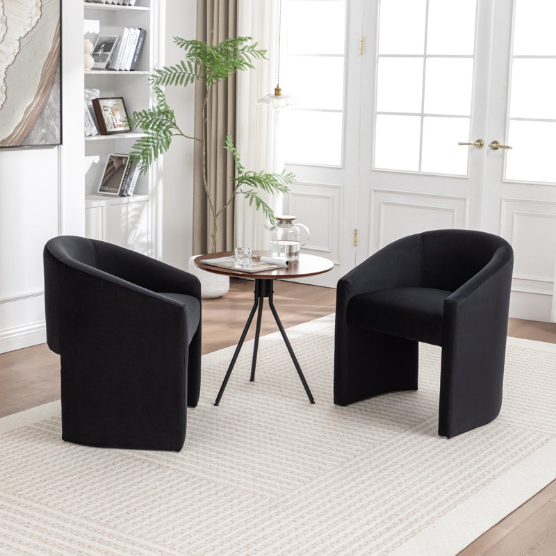 Halley Velvet Upholstered Dining Chair, Black