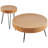2 Pieces Round Coffee Tables Sets, 31.3 In Industrial Living Room Table With 1 End Side Table, Easy Assembly Coffee And End Tables Sets With Metal Legs, For Office, Living Room And Apartment