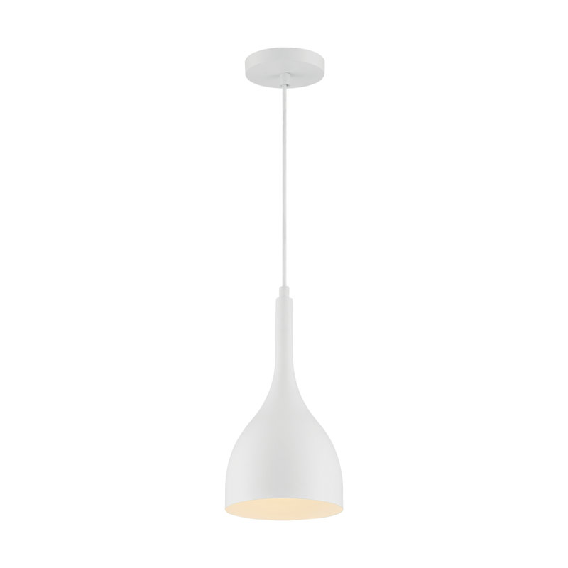 Bellingham 1 - Light Single Pendant, 13.25" H x 6.75" W x 6.75" D, Matte White